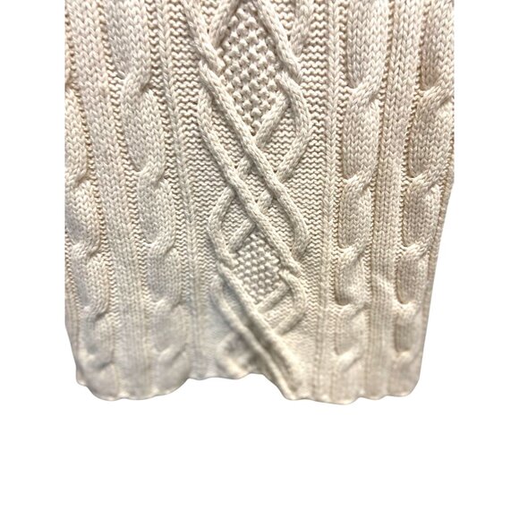 Eddie Bauer Y2K Cableknit Chunky Sweater Cream Size S Counteyside Chic Preppy - Picture 11 of 15